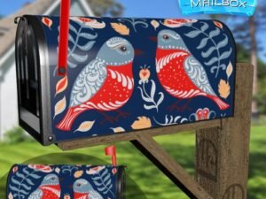 Folk Bird Couple Decorative Rural Farm Mailbox Cover