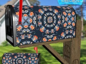Floral Folklore Design Decorative Rural Farm Mailbox Cover