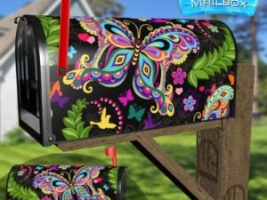 Folklore Butterflies Decorative Rural Farm Mailbox Cover