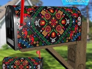 Ukrainian Folklore Design Decorative Rural Farm Mailbox Cover