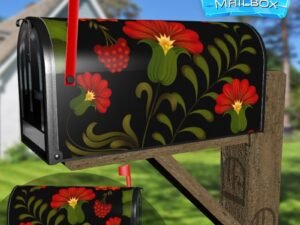 Eastern European Folk Flowers Decorative Rural Farm Mailbox Cover