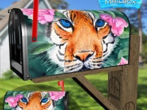 Blue Eyed Tiger Decorative Rural Farm Mailbox Cover