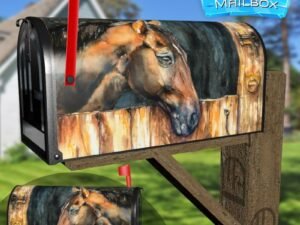 Horse in the Stable Decorative Rural Farm Mailbox Cover