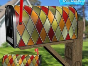 Beautiful Stained Glass Design #4 Decorative Rural Farm Mailbox Cover