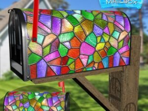 Beautiful Stained Glass Design #5 Decorative Rural Farm Mailbox Cover