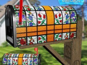Beautiful Stained Glass Design #8 Decorative Rural Farm Mailbox Cover