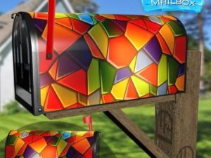Beautiful Stained Glass Design #9 Decorative Rural Farm Mailbox Cover