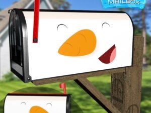 Cute Laughing Snowman Decorative Rural Farm Mailbox Cover