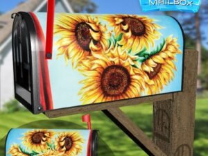 Sunflowers in a Vase Decorative Rural Farm Mailbox Cover