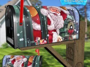 Christmas Santa Express Decorative Rural Farm Mailbox Cover