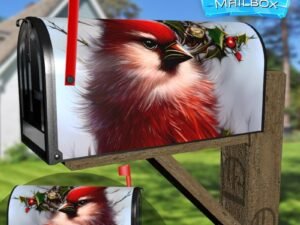 Beautiful Christmas Cardinal Decorative Rural Farm Mailbox Cover