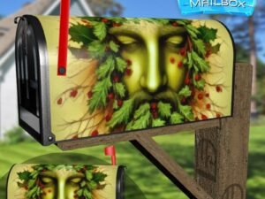 Pagan Christmas Design Decorative Rural Farm Mailbox Cover