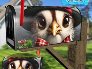 Christmas Bird in Derby Hat Decorative Rural Farm Mailbox Cover