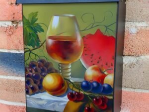 Still Life with Wine and Melon Colonial Mailbox Cover