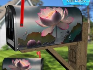 Delicate Water Lily Decorative Rural Farm Mailbox Cover