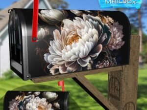 Delicate White Peonies #2 Decorative Rural Farm Mailbox Cover
