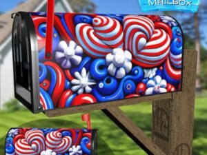 Whimsical USA Pattern Decorative Rural Farm Mailbox Cover