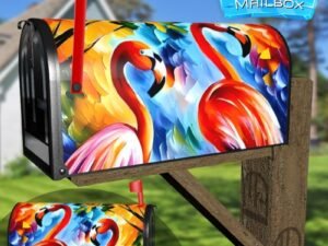 Pretty Flamingo Couple Decorative Rural Farm Mailbox Cover