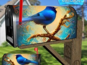 Pretty Blue Bird #2 Decorative Rural Farm Mailbox Cover