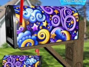 Moons, Stars and Clouds Decorative Rural Farm Mailbox Cover