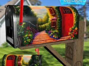 Old Mediterranean Town #5 Decorative Rural Farm Mailbox Cover