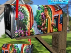 Old Mediterranean Town #6 Decorative Rural Farm Mailbox Cover