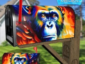Beautiful Rainbow Chimpanzee Decorative Rural Farm Mailbox Cover