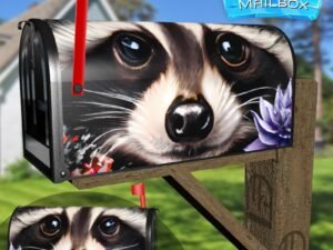 Cute Raccoon Face Decorative Rural Farm Mailbox Cover