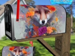 Beautiful Flower Fox Decorative Rural Farm Mailbox Cover