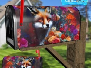 Beautiful Flower Fox #2 Decorative Rural Farm Mailbox Cover
