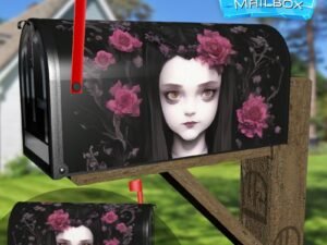 Cute Goth Girl Decorative Rural Farm Mailbox Cover