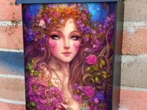 Lady of Flowers #6 Colonial Mailbox Cover