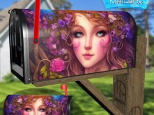 Lady of Flowers #6 Decorative Rural Farm Mailbox Cover