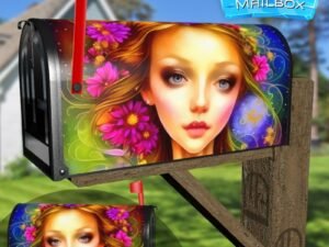 Lady of Flowers #7 Decorative Rural Farm Mailbox Cover