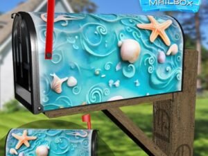 Seashells and Starfish Decorative Rural Farm Mailbox Cover