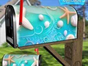 Seashells and Starfish #2 Decorative Rural Farm Mailbox Cover
