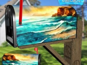 Rainy Day on the Beach Decorative Rural Farm Mailbox Cover