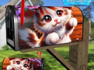 Little Kitten in Hat Decorative Rural Farm Mailbox Cover