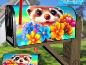 Adorable Otter with Flowers Decorative Rural Farm Mailbox Cover