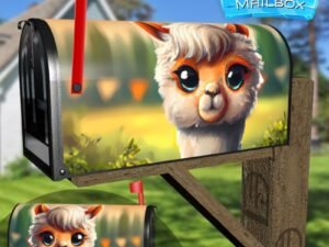Springtime Alpaca Decorative Rural Farm Mailbox Cover