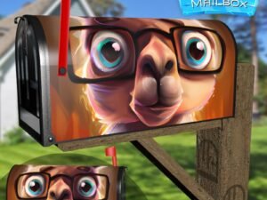 Surprised Llama Face Decorative Rural Farm Mailbox Cover