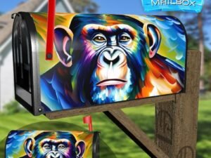 Beautiful Chimpanzee Portrait Decorative Rural Farm Mailbox Cover