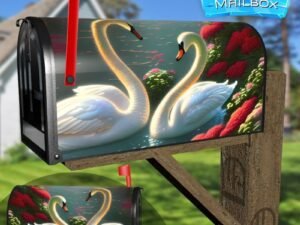 Summer Swan Couple Decorative Rural Farm Mailbox Cover