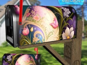 Painted Easter Eggs and Flowers #2 Decorative Rural Farm Mailbox Cover