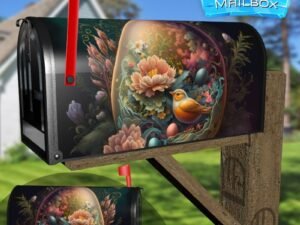 Painted Easter Eggs and Flowers #6 Decorative Rural Farm Mailbox Cover