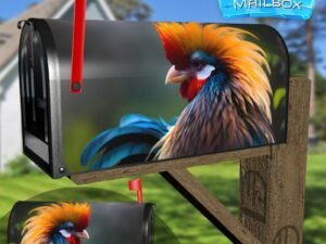 Pretty Colorful Rooster #2 Decorative Rural Farm Mailbox Cover