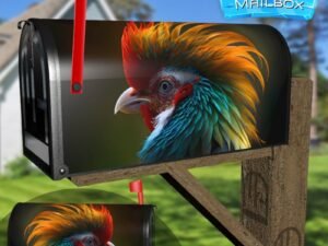 Pretty Colorful Rooster #3 Decorative Rural Farm Mailbox Cover