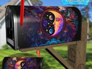 Bohemian Moon and Sun Decorative Rural Farm Mailbox Cover