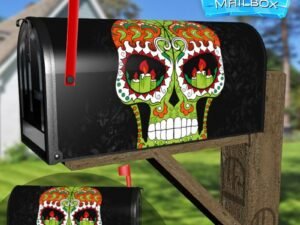 Halloween Sugar Skull  Decorative Rural Farm Mailbox Cover