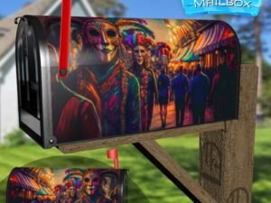 Mardi Gras Carnival #1 Decorative Rural Farm Mailbox Cover